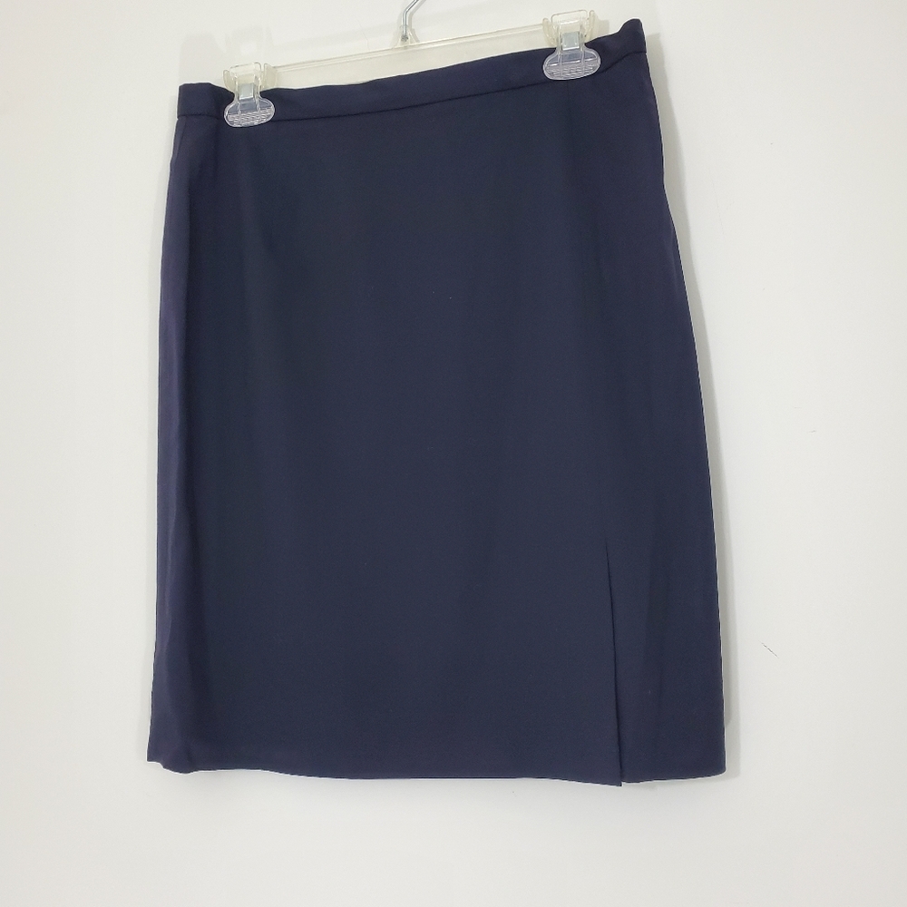 Talbots Petites Navy Wool Skirt, Size 12P